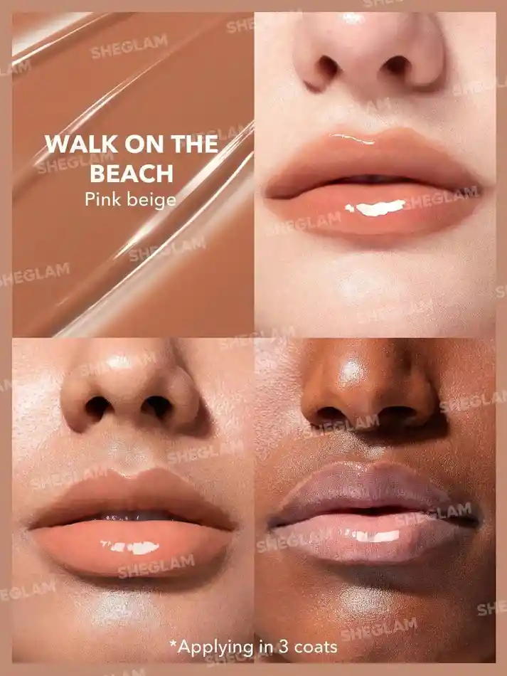 Brillo Labial Sheglam Pout - Perfect Shine Lip Plumper - Walk On The Beach