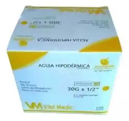Aguja Hipodermica 30g X1/2" Vital Medic X Caja