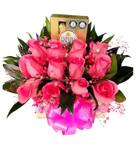 Caja De Rosas Rosadas