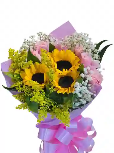 Bouquet Rosas Girasoles