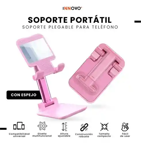Soporte Celular Plegable Con Espejo Ajustable Portátil