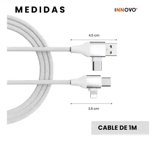 Cable De Carga Universal 4 En 1 Carga Rápida 60w Usb Tipo C Multicargador