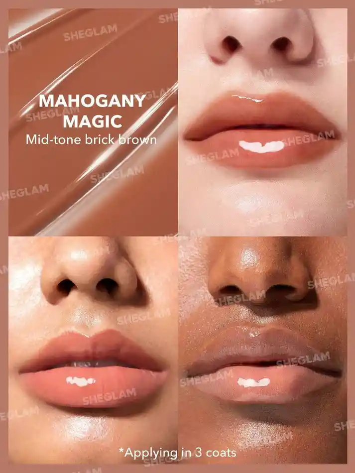 Brillo Labial Sheglam Pout - Perfect Shine Lip Plumper - Mahogany Magic