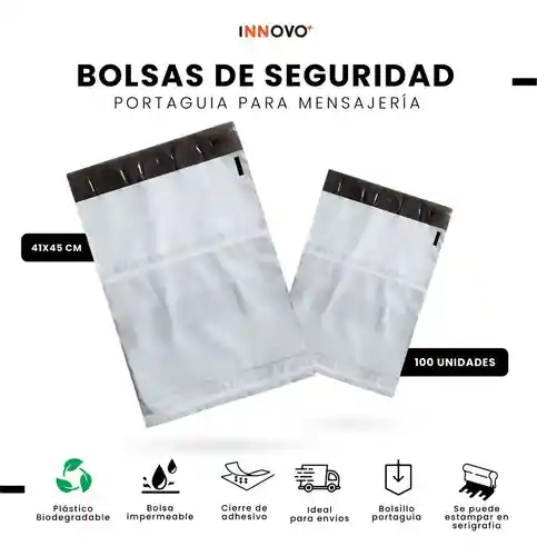 Bolsas De Seguridad Porta Guía Para Mensajería 41 X 45 Ecommerce Biodegradable