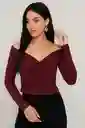 Blusa Cruzada Escote V – Rouge Élégance