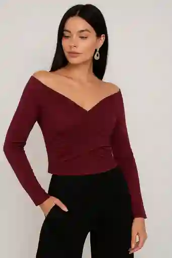 Blusa Cruzada Escote V – Rouge Élégance
