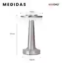 Lámpara De Mesa Led Gris Táctil Recargable Usb Moderna Aluminio Elegante Regulable 3 Niveles