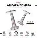 Lámpara De Mesa Led Gris Táctil Recargable Usb Moderna Aluminio Elegante Regulable 3 Niveles