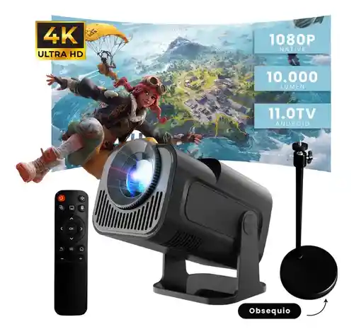 Proyector Hy320 Mini Pro Smart Hasta 200 P 4k Android 11 Wifi 5g Bluetooth Soporte Incluido Magicccubic
