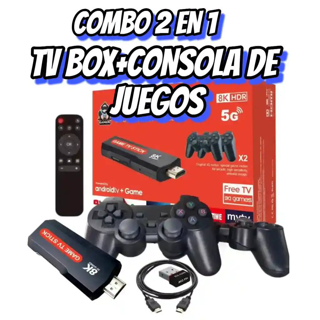 Tv Box+consola De Juegos/ Tv Stik/play