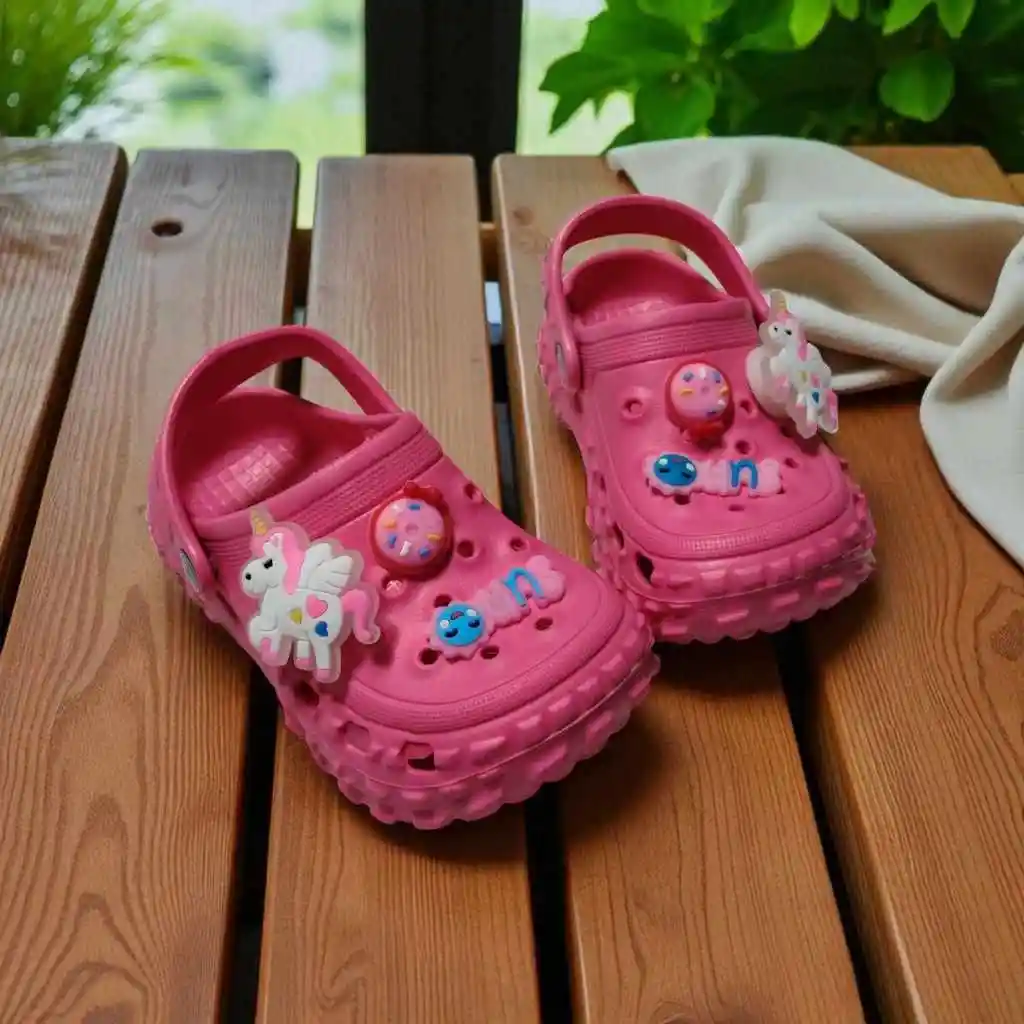 Zuecos Para Niña Fucsia Talla 26