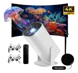 Proyector Smart P 30 Max Pro 4k Android 11 Wifi 5g + 2 Controles + Base Ajustable Proyección 200 Pulgadas
