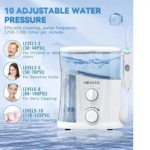 Irrigador Limpiador De Dientes Litro 7 Puntas Heyaxa Blanco