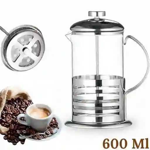 Cafetera Prensa Francesa Metalica 600 Ml