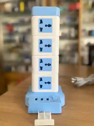 Multitoma Corriente Torre Vertical 16 Tomas Y 4 Pisos 3 Puertos Usb