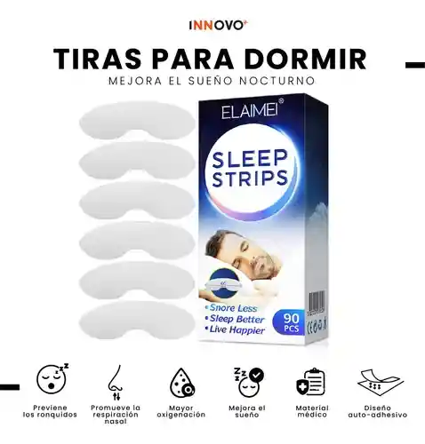 Tiras Para Dormir Antirronquidos 90 Pcs Mejora La Respiración Y La Calidad Del Sueño Sleep Strips