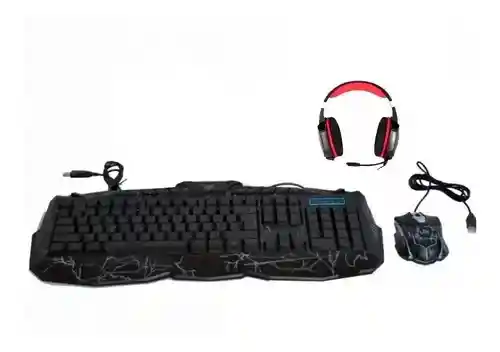 Expectacular Combo Gamer Teclado Con Luces Mouse + Audífonos