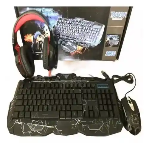 Expectacular Combo Gamer Teclado Con Luces Mouse + Audífonos