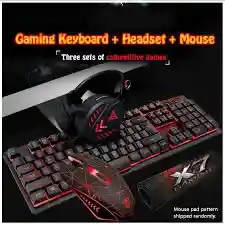 Combo Gamer Teclado Con Luces Mouse , Audífonos