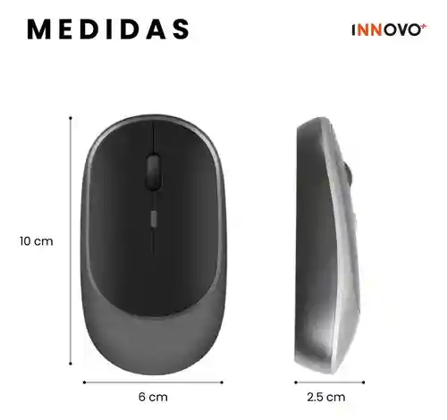 Mouse Inalámbrico 2 En 1 Usb Bluetooth Recargable Ergonómico Compatible Laptop Pc