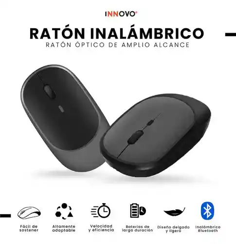 Mouse Inalámbrico 2 En 1 Usb Bluetooth Recargable Ergonómico Compatible Laptop Pc