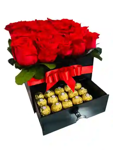 Caja Cajón Rosas Rojas