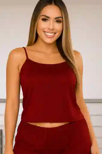 Conjunto Top Esqueleto Y Short En Tejido De Punto