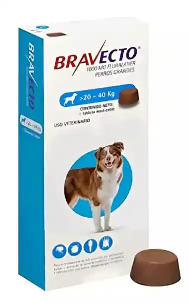 Antipulgas Bravecto 20 A 40 Kg Para Perro