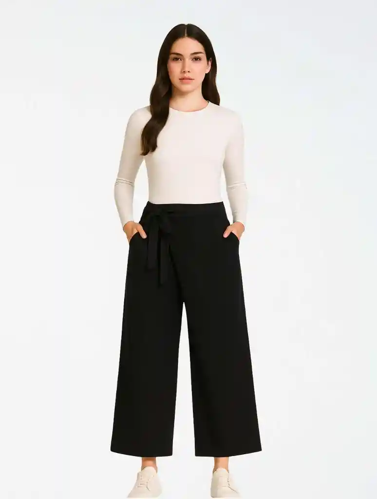 Pantalón Con Amarre Lateral - The Ritual Negro Sm