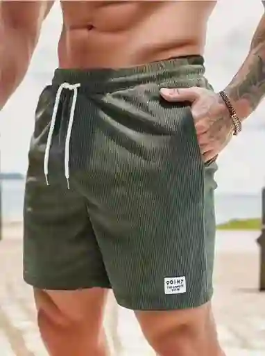 Shorts Casuales De Corduroy Para Hombres, Versátiles A La Rodilla