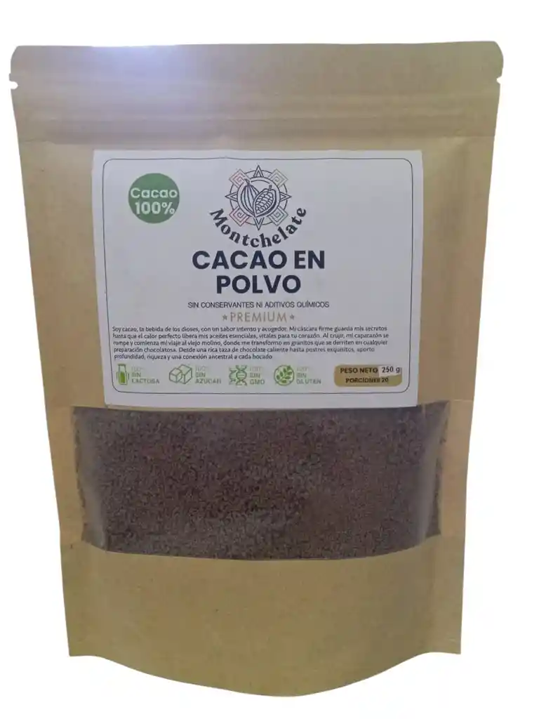 Cacao En Polvo Premium Sin Dulce X 250 Gms Montchelate