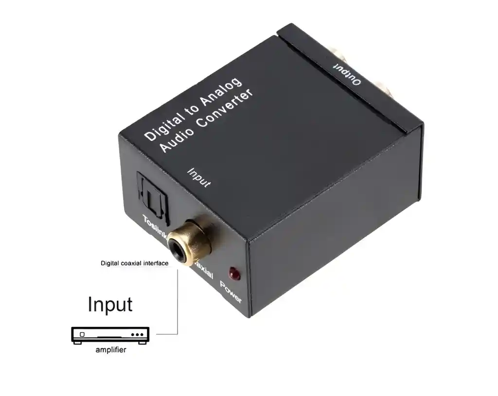 Caja Convertidor De Audio Optico A Rca Analogico + Adaptador + Cable