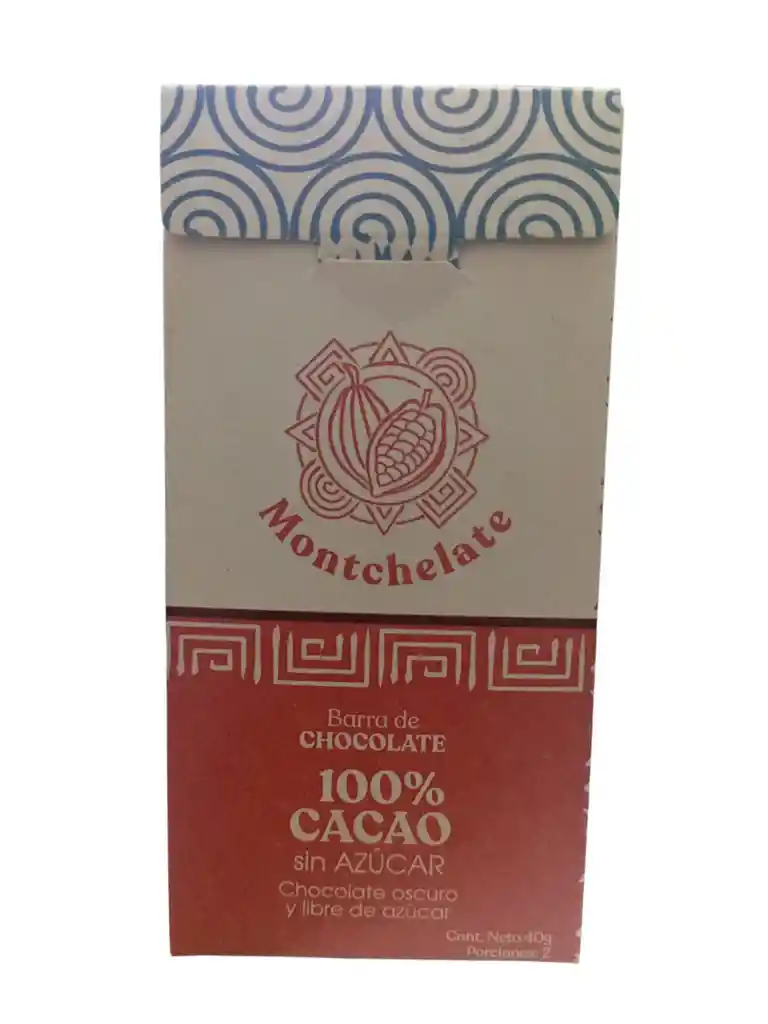 Barra De Chocolate Al 100% X 40 Gms Montchelate