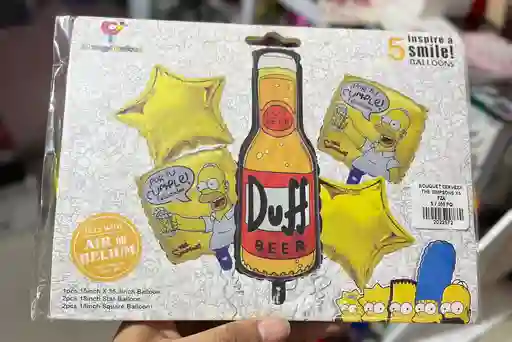 Kit Decorativo De Globos De Cerveza Duff Los Simpsons X 5 Unid
