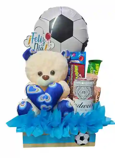 Detalle Sorpresa Para Hombre Ancheta Con Cerveza Y Peluche Toda Ocasión
