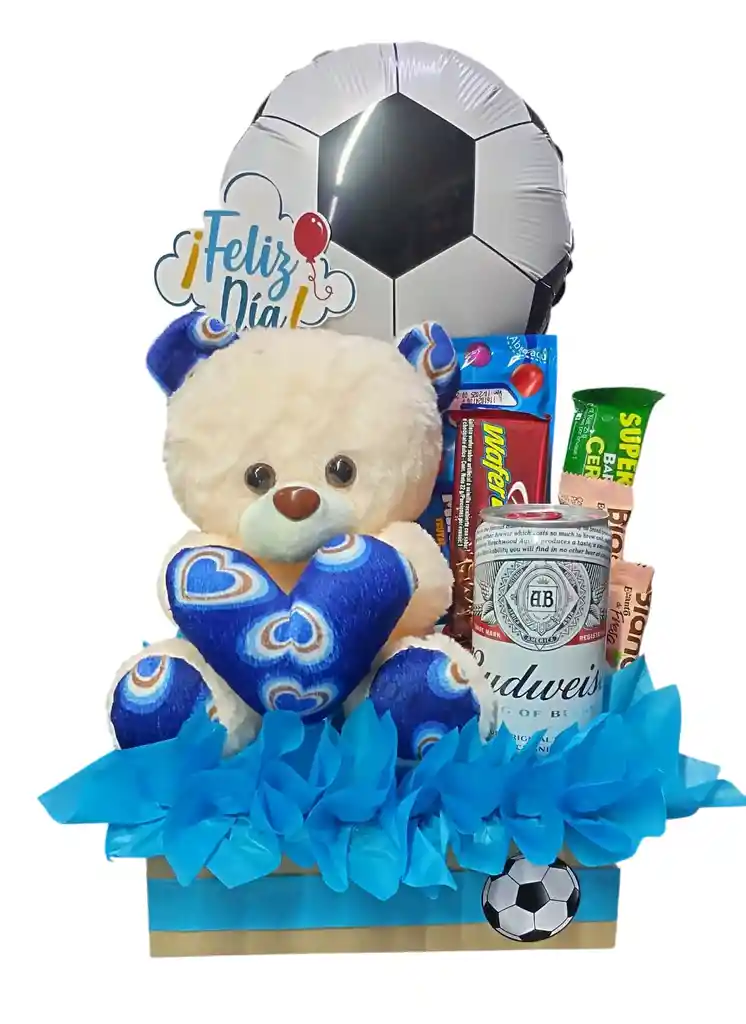 Detalle Sorpresa Para Hombre Ancheta Con Cerveza Y Peluche Toda Ocasión