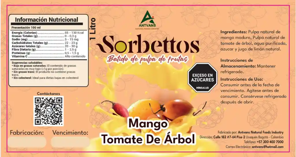 Sorbettos De Mango Tomate De Árbol