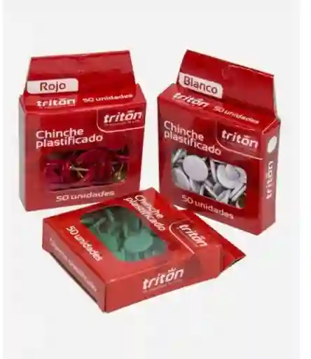 Chinche Triton Plastificado Colores Surtidos X50 Und