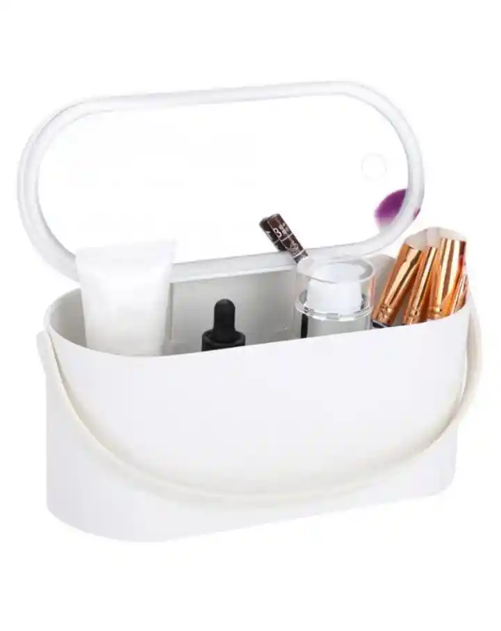 Combo Depiladora Para Mujer Portátil Recargable + Organizador Para Cosmeticos Maquillaje Con Espejo