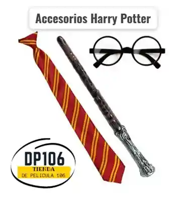 Harry Potter Accesorios Gafas Varita Y Corbata Gryffindor