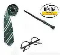 Harry Potter Accesorios Gafas Varita Y Corbata Verde Slytherin