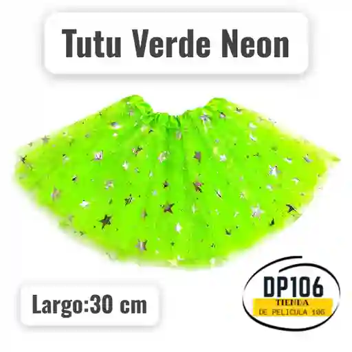 Tutu Verde Neon 30 Cm Falda Para Niñas