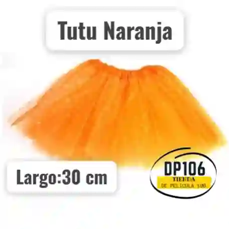 Tutu Naranja 30 Cm Falda Para Niñas