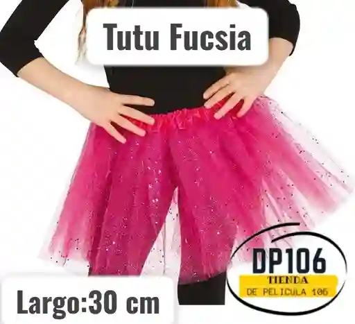 Tutu Fucsia 30 Cm Falda Para Niñas