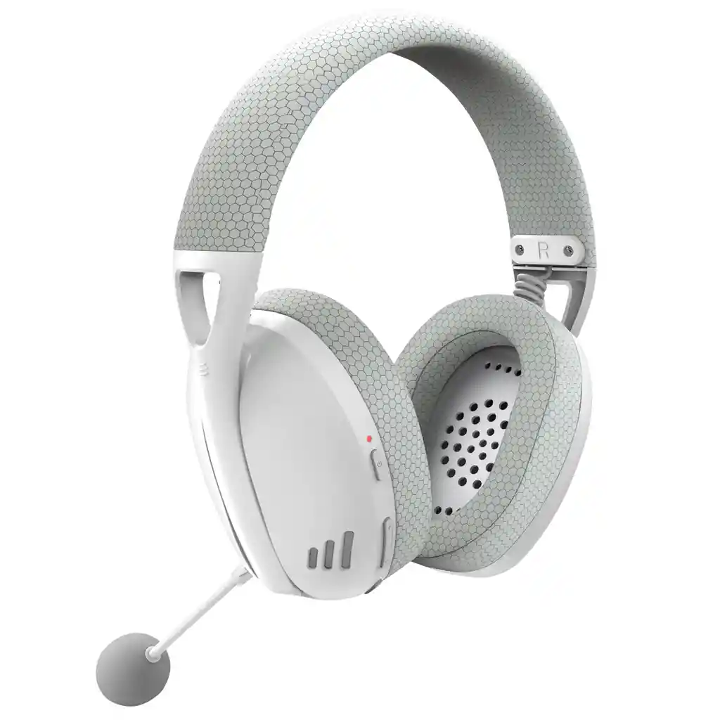 Diadema Gamer Inalámbrica Redragon Ire Pro H848 Gris Blanca