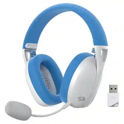 Diadema Gamer Inalámbrica Redragon Ire Pro H848 Azul Blanca