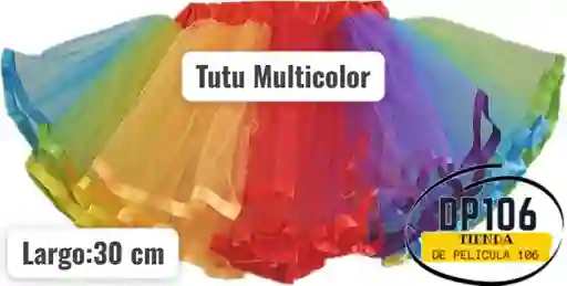 Tutu Multicolor 30 Cm Falda Para Niñas