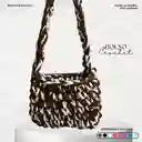Bolso Cartera Artesanal Crochet Café Y Blanco – Hecho A Mano Con Trapillo Reciclado