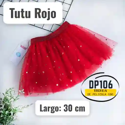 Tutu Rojo 30 Cm Falda Para Niñas