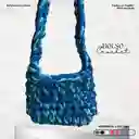 Bolso Cartera Artesanal Crochet Tonalidades De Azul – Hecho A Mano Con Trapillo Reciclado